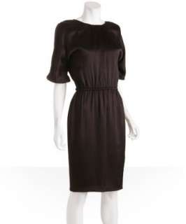 Vera Wang Lavender Label plum textured silk cap sleeve dress   