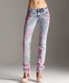 PRPS pink dyed acid wash Dart skinny jeans  