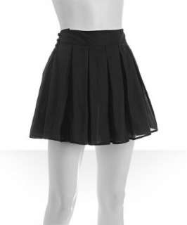 style #304750502 black pleated cotton mini skirt