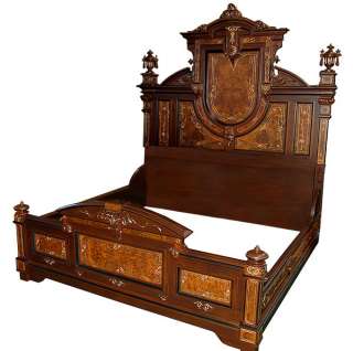 Magnificent 4 pc. Walnut Victorian Bedset by Thomas Brooks Close Up 2