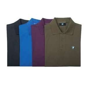   BMW Mens Long Sleeve Pima Polo   BLUE   Size Small Automotive