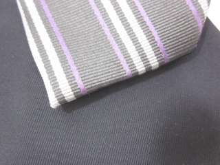 LOT 2 PENGUIN MIU MIU Black Gray Purple Striped Ties  