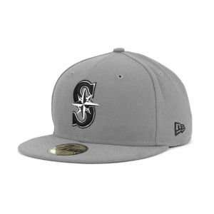   Mariners New Era 59Fifty MLB Gray BW Cap Hat