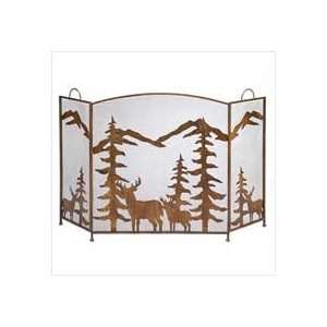  RUSTIC FOREST FIREPLACE SCREEN