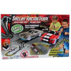   Shelby Team Self Powered Slot Car Road Race Set w/ 2 Cars Toys