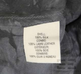  James Grey Silk Black Leather Belted Pocket Skirt Size Large  