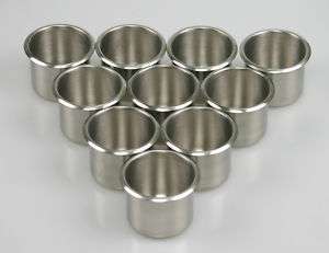 10 STAINLESS STEEL CUPS 2 5/8 IN POKER TABLE CUP HOLDER  