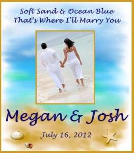 24 Personalized Beach Wedding Wine Labels with photo  