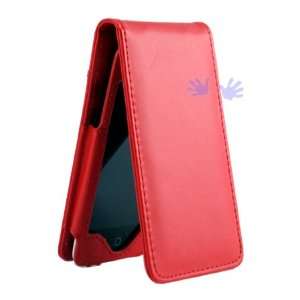  iPod Touch 4G Flip Leather Case TuchiFlip4   Red (Free Screen 