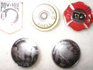 LEATHER BELT KEY CHAIN POW MIA FIRE DEPT BUFFALO NICKLE  