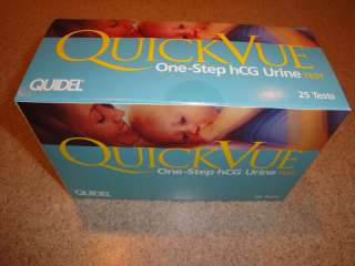 New QUIDEL Quickvue HCG Pregnancy Tests 25/bx #20109  