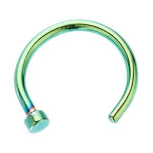    18G 5/16   Emerald Anodized Titanium Nose Hoop Ring Jewelry