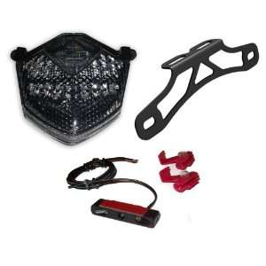 Kawasaki 2007 2011 Z750 Smoked Integrated Taillight Kit with Bracket 