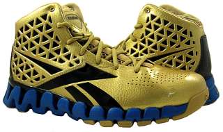 NEW Reebok ZigTech Mens Zig Slash Gold/Black/Blue Basketball Shoes US 