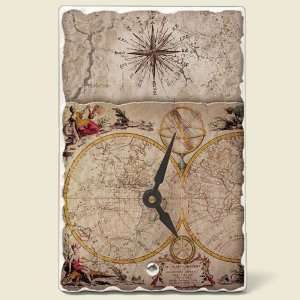  Old World Map Tumbled Desk Clock