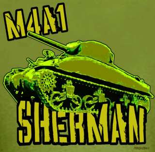 M4A1 SHERMAN WW2 US ARMY M10 RC BATTLE TANK WAR T SHIRT  