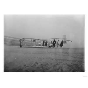 Glider being prepared for flight by Orville Photograph   Kitty Hawk 