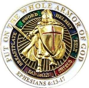 PUT ON THE WHOLE ARMOR OF GOD CHRISTIAN MILITARY PIN  