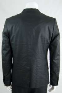 RICHARD CHAI Black Linen & Resin One Button Sportcoat Blazer, 40R 