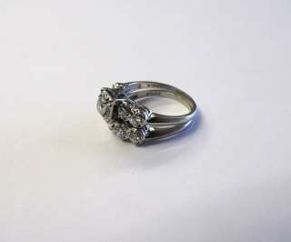 DASHING 14K WHITE GOLD DIAMOND ENGAGEMENT RING SET  