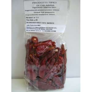 Peperoncino Calabrese (Dried Hot Italian Peppers) 2.12 Ounce (Pack of 