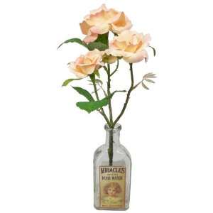  Peach Roses in Perfume Bottle