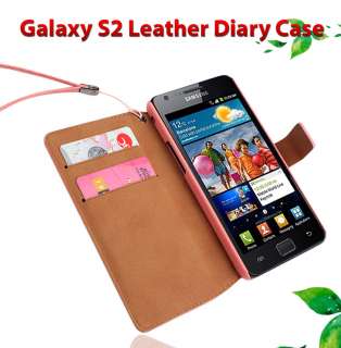 Samsung Galaxy S2 I9100 Protective Cell Phone Leather Diary Case Cover 