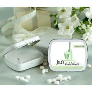  Keepsake Green Wine Theme Personalized Glossy White Hinged Mint Box 