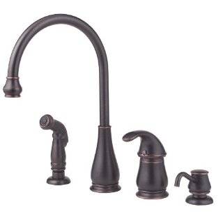 Pfister F0264DYY Treviso High Arc 4 Hole Single Control Kitchen Faucet 