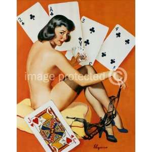  Poker Pin Up Vintage Gil Elvgren Pinup Girl Poster   11 x 