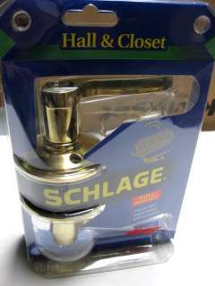 NEW SCHLAGE HALL & CLOSET LEVER RIGHT HAND BRASS  