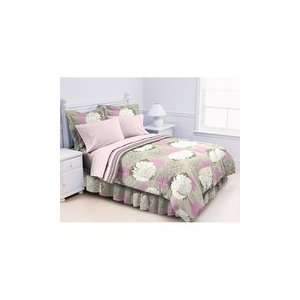  White Pink Green & Gray Reversible Girl/teen Full 8pc Bed 