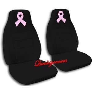  2 black with sweet pink ribbon car seat covers for a 2000 