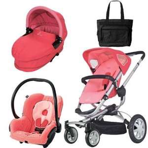   Buzz 4 Travel System and Dreami Bassinet in Pink Blush with Diaper Bag