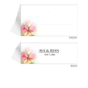  90 Personalized Place Cards   Rose Pink Baby Twins Office 