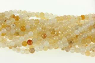 Yellow Jade 4mm Round Beads 16  