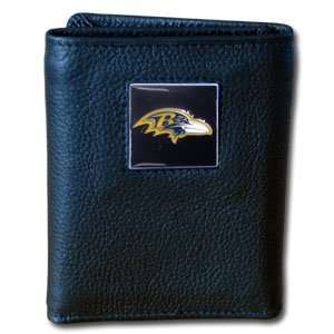 Baltimore Ravens Leather/Nylon Trifold Wallet   NFL Football Fan Shop 