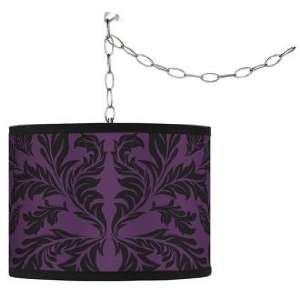  Swag Style Purple Baroque Shade Plug In Chandelier