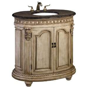    Oval Antique Parchment Porcelain Basin Sink