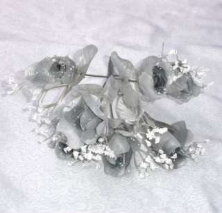 84 Roses ~ SILVER PEWTER ~ Silk Wedding Flowers Bouquets Centerpieces 