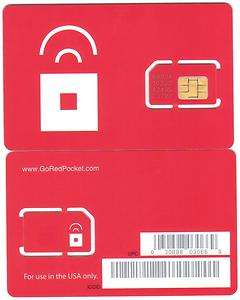 RED POCKET MOBILE SIM CARD WORKS w/ AT&T & UNLOCKED PHONES 