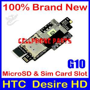 MicroSD Sim Card Socket Slot Tray Flex Cable For HTC Desire HD G10 
