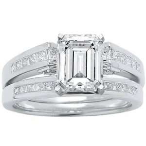   Cut / Shape 14k White Gold Princess Cut Wedding Ring Only Jewelry