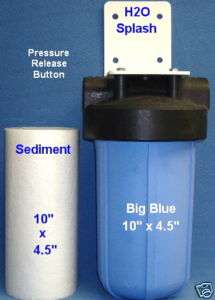 Big Blue Whole House Water Filter 10 Blue 1 Ports w/Sediment H2O 