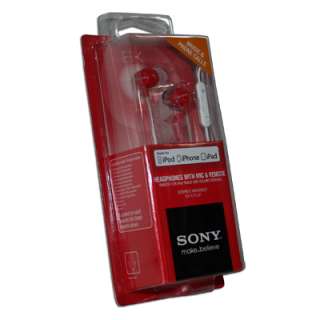 Sony DR EX12iP EX Earbud Headphones with iPod Remote (Red)  Brand New 