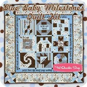 Blue Baby Milestones Flannel Quilt Kit   Featured in McCalls Quilting 