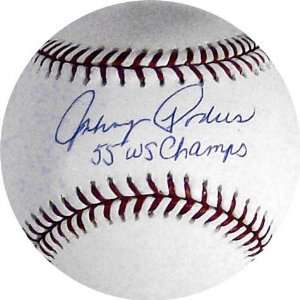  Johnny Podres Autographed Rawlings MLB Baseball with 55 WS 