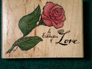 InkaDinkaDo Celebration Of Love Rose Rubber Stamp Scrap  