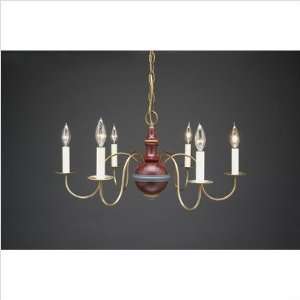  Northeast Lantern 991 Chandelier Red Body Blue Trim Wood Chandelier 