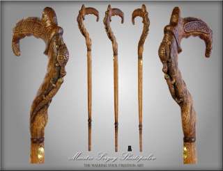   GRIZZLY BEAR HANDLE CARVED OAK WOOD WALKING STICK CANE 35 39  
